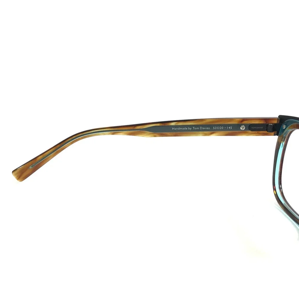 Tom Davies Eyeglasses Frame TD706 Col. 2060 Brown Horn Clear Blue 53-20-145